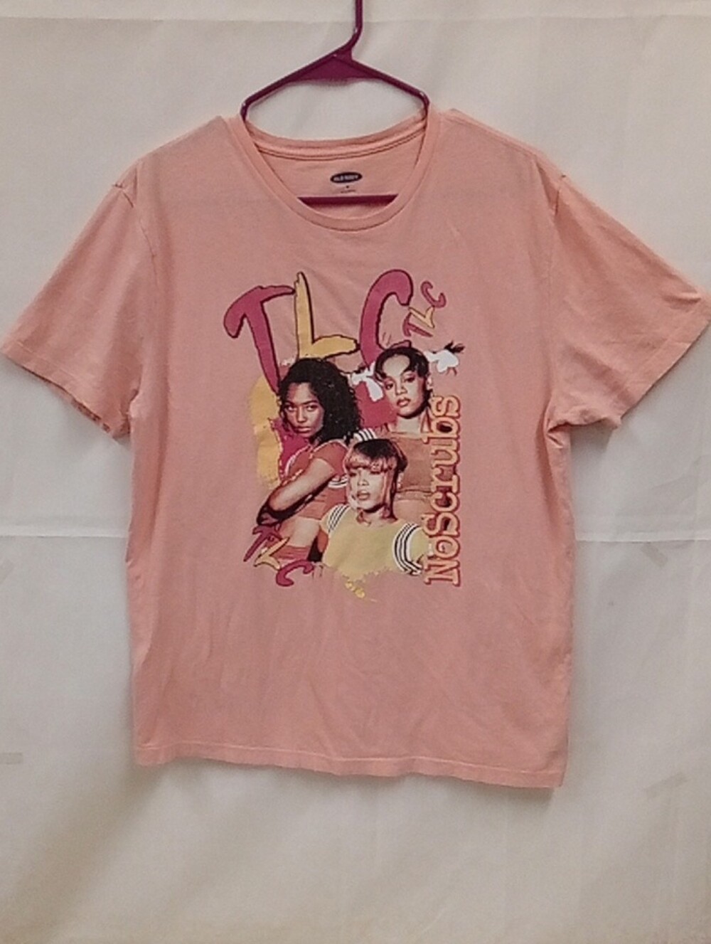 Old Navy Peach And Pink TLC Graphic Short Sleeve Tee. No Scrubs  M Women